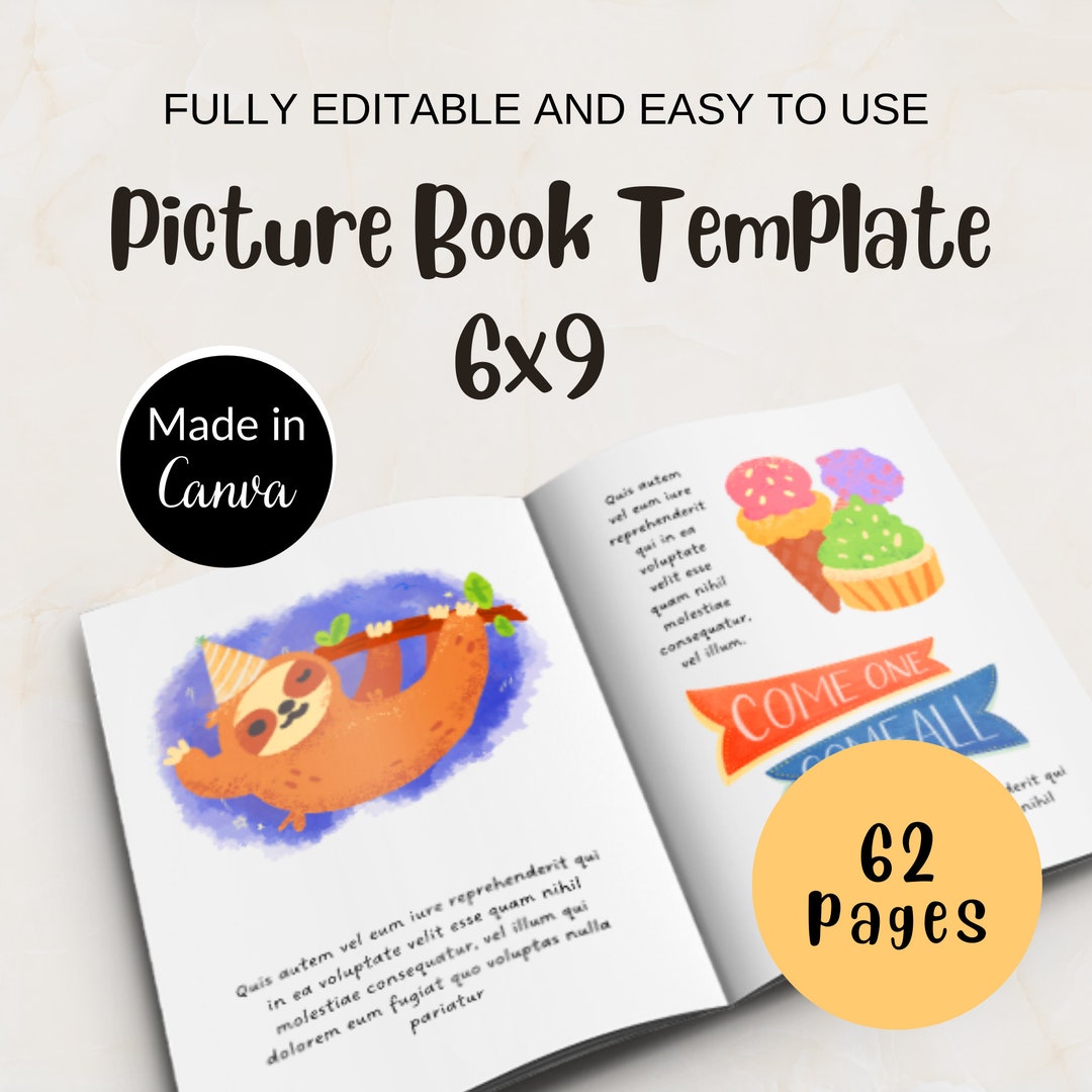 Children's Book Template 6x9 KDP Canva Template Picture Book Design Children's Book Template 6x9 KDP Canva Template Picture Book Design