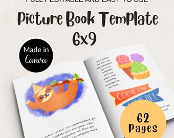 Children's Book Template 6x9” KDP Canva Template | Picture Book Design | Editable Book Template Canva | Editable Picture Book Template