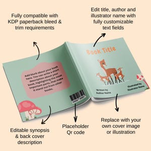 Children's Book Template 8.5x8.5, KDP Canva Template, Picture Book Design, Editable Book Template Canva Layout Editable Kid Book Interior image 6