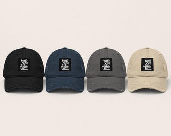 Distressed Dad Hat, Embroidered RAP4LIFE Streetwear Cap, Adjustable Unisex Fit