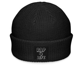 Termiczna czapka beanie z prążkowanego materiału | Dzianinowa czapka z podwiniętym rondem | Miejski styl zimowy | Gruba czapka unisex | Ciepły prezent