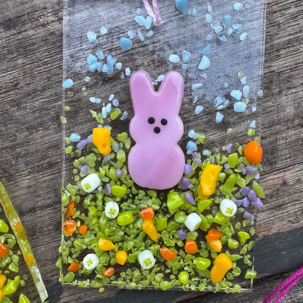 Peeps, fused glass art,  Easter decorations
