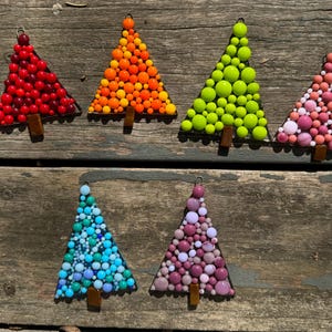 Bubble christmas trees, fused glass ornaments