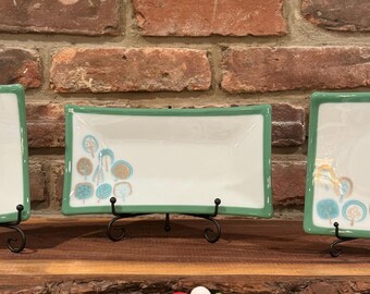 tree plates and platters, fused glass dishes
