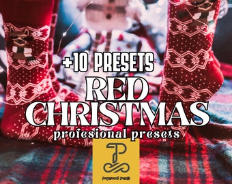 10 Mobile & Desktop Lightroom Presets RED CHRISTMAS, Christmas Presets, Noel Presets, Christmas Presets, Photo presets, RED Presets