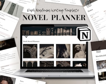 Dark Academia Notion Novel Planner: Template for Writers. Outlining, Worldbuilding & Character Development