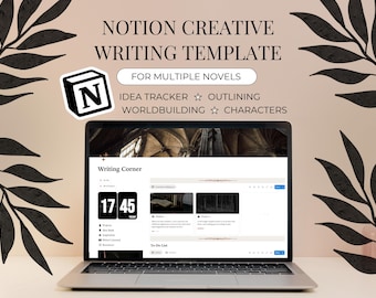 Dark Academia Notion Writing Template: Multiple Novels Planner, Writer's Workspace, Creative Writing Hub