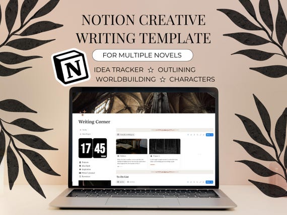 Dark Academia Notion Writing Template: Multiple Novels Planner, Writer's Workspace, Creative Writing Hub