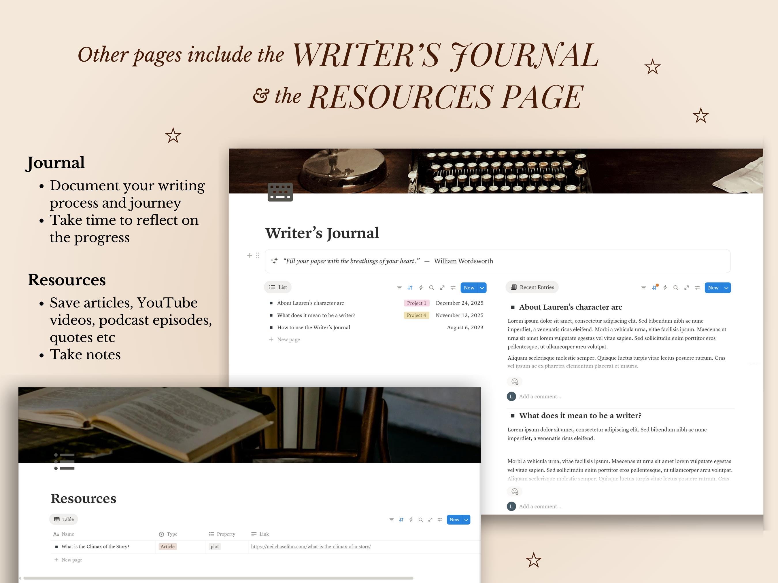 Dark Academia Notion Writing Template: Multiple Novels Planner, Writer ...