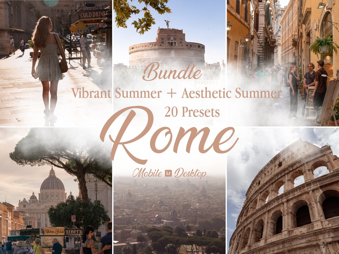 BUNDLE 20 ROME Presets, Vibrant & Aesthetic Lightroom Presets, Mobile ...