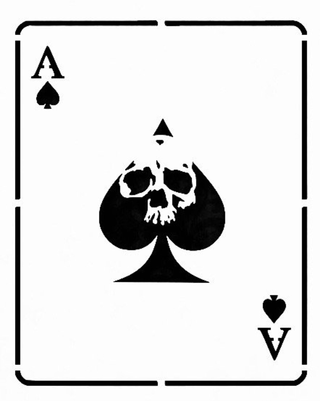 Ace of Spades Skull Stencil Durable & Reusable Stencils 7x4 Etsy