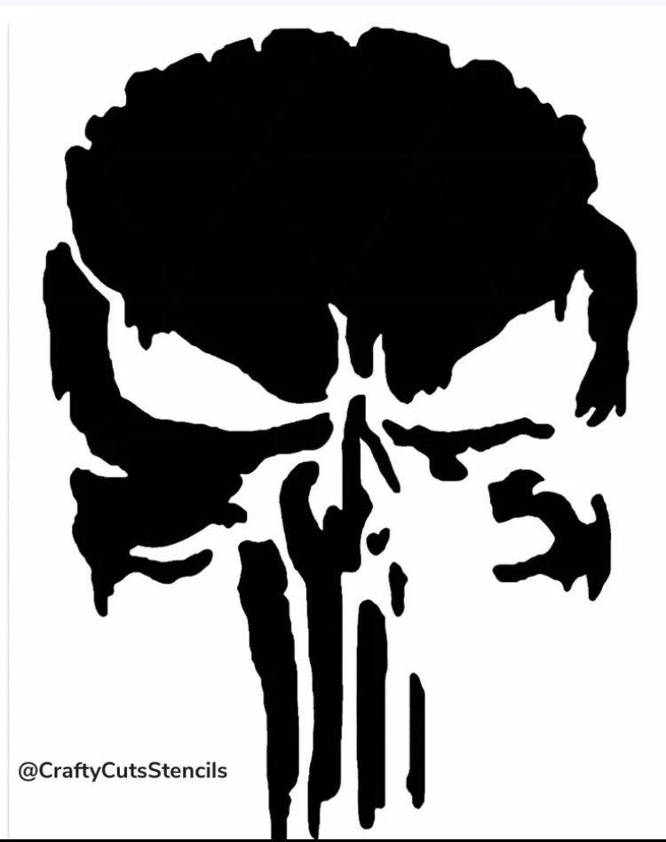 Punisher Skull Pumpkin Stencil