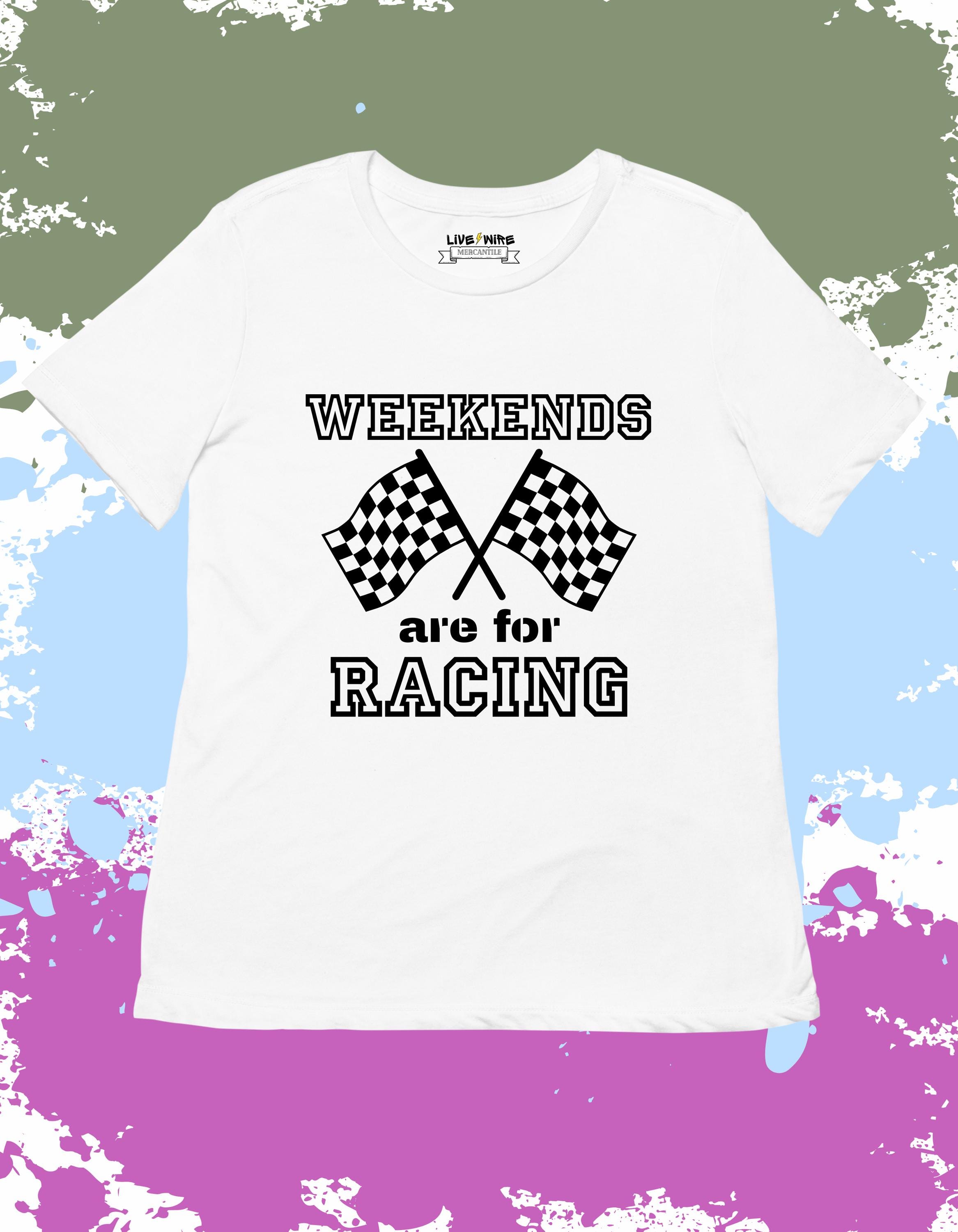 週末はレースのシャツ：チェッカーフラッグ モータースポーツ Tシャツ