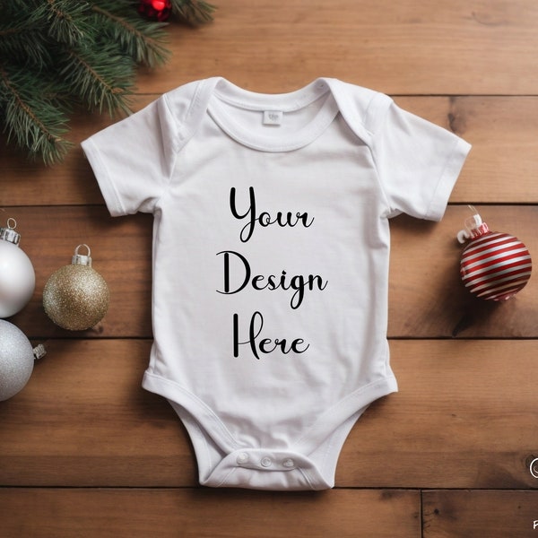 Baby Bodysuit Mockup Baby Mock ups Baby Grow Mockup Romper Mockup Infant Baby Rib Bodysuit Christmas Mockup Christmas Baby one piece Mockup