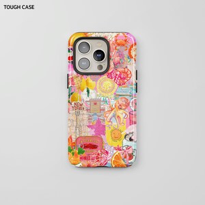 Orange Coquette Collage Phone Case, Cute and Trendy Aesthetic, iPhone 15 14 13 12 11 Pro Max 8 Plus X, Samsung Galaxy S23 S22 S20 Ultra #359