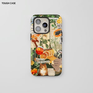 Funda para teléfono vintage con collage de verano, Mood Board, Diseño de álbum de recortes retro Y2K, iPhone 15, 14, 13, 12+, Samsung S23, S22+, Pixel 5, 6, 7 #318