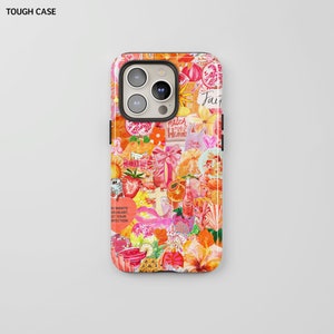 Orange Coquette Collage Phone Case, Cute and Trendy Aesthetic, iPhone 15 14 13 12 11 Pro Max 8 Plus X, Samsung Galaxy S23 S22 S20 Ultra #355