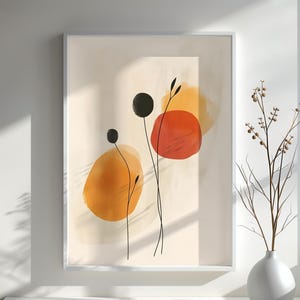 Minimalist Abstract Art Print Earthy Botanical Wall Art Serene Decor Gift Perfect for Boho Nature Lovers