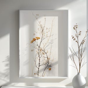 Minimalist Botanical Art Print Elegant Floral Wall Decor | Nature-Inspired Modern Art Gift | Watercolor Wildflower Home Accent