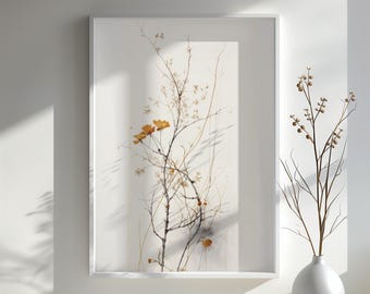Minimalist Botanical Art Print Elegant Floral Wall Decor | Nature-Inspired Modern Art Gift | Watercolor Wildflower Home Accent