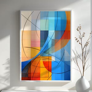 Geometric Abstract Art Print Modern Colorful Wall Art Gift Contemporary Minimalist Decor for Home Office Bold Art Gift