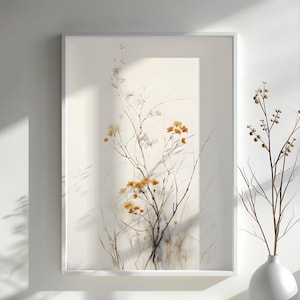 Botanical Wildflower Art Print Minimalist Floral Wall Art Nature-Inspired Decor Fine Line Flower Print Art Gift for Plant Lovers