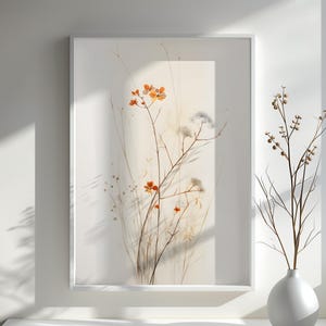 Minimalist Wildflower Botanical Art Print Nature Inspired Watercolor Floral Wall Art for Home Decor Gift for Plant and Flower Lovers