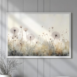 Dandelion Art Print Minimalist Wall Art Japanese Watercolor Decor Gift Tranquil Zen Art Gift Botanical Home Decor Wall Hanging