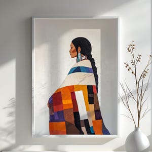 Kunstdruck der amerikanischen Ureinwohner in der traditionellen Decke Elegante Wanddekoration Perfektes Geschenk für Kulturliebhaber