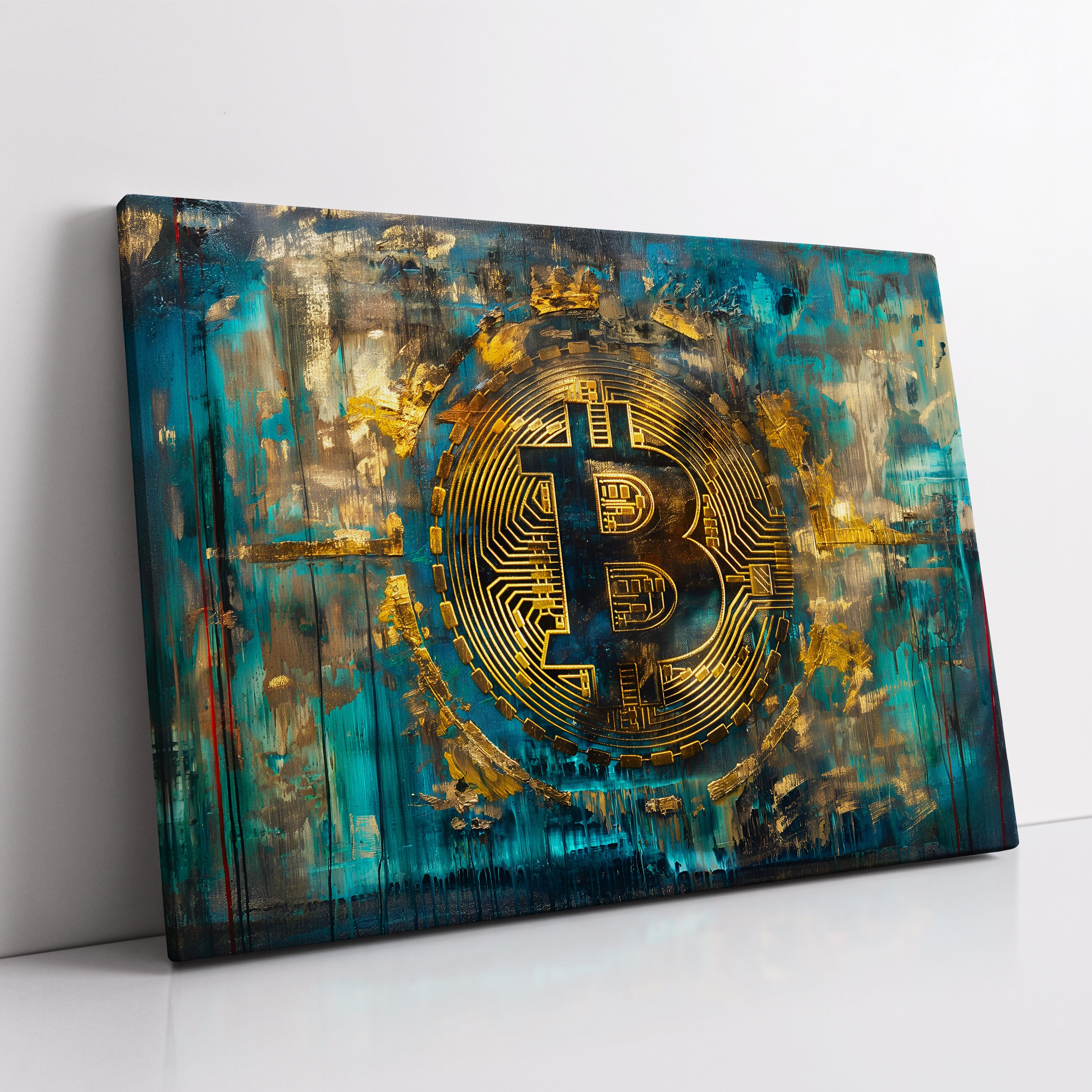 Bitcoin Abstract Painting Crypto Finance Money Inspirational Motivational  Framed Canvas Wall Art Poster Print Home & Office Room Decor - Etsy UK