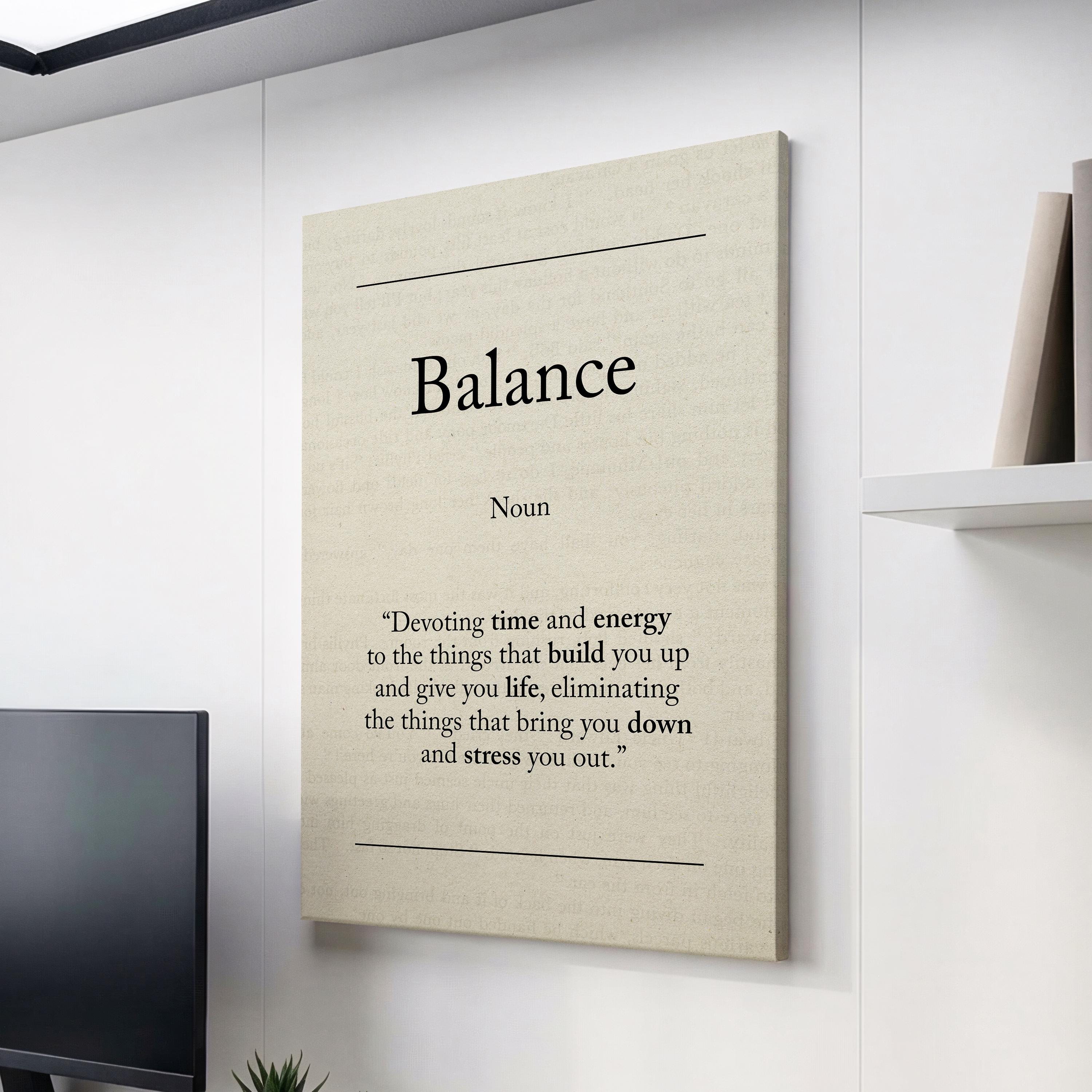 Balance Book Page Definition Quote Positivity Inspirational Framed ...