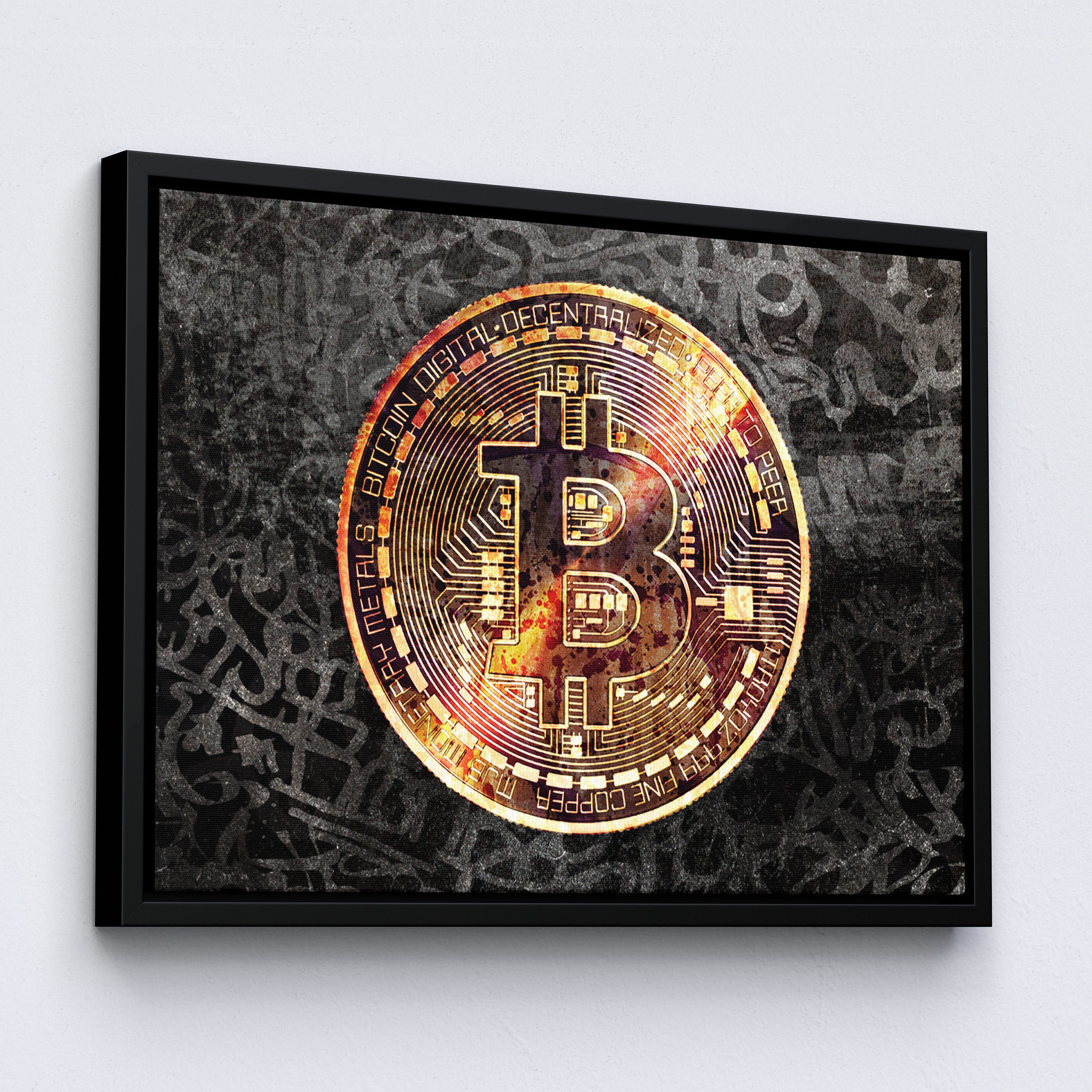 Bitcoin Graffiti Abstract Crypto Finance Motivational Money Inspirational,  Framed Canvas Wall Art Poster Print, Home Office & Room Decor - Etsy