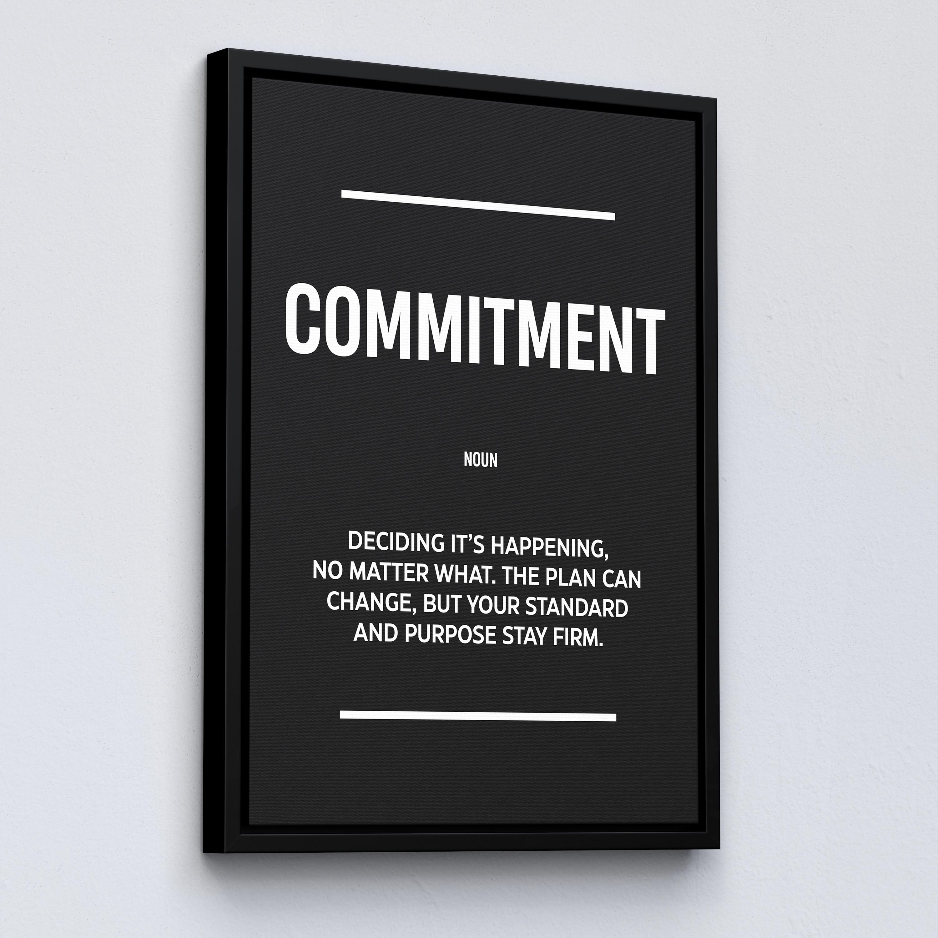 Commitment Definition Inspirational Quote Entrepreneur Wall Art Success ...