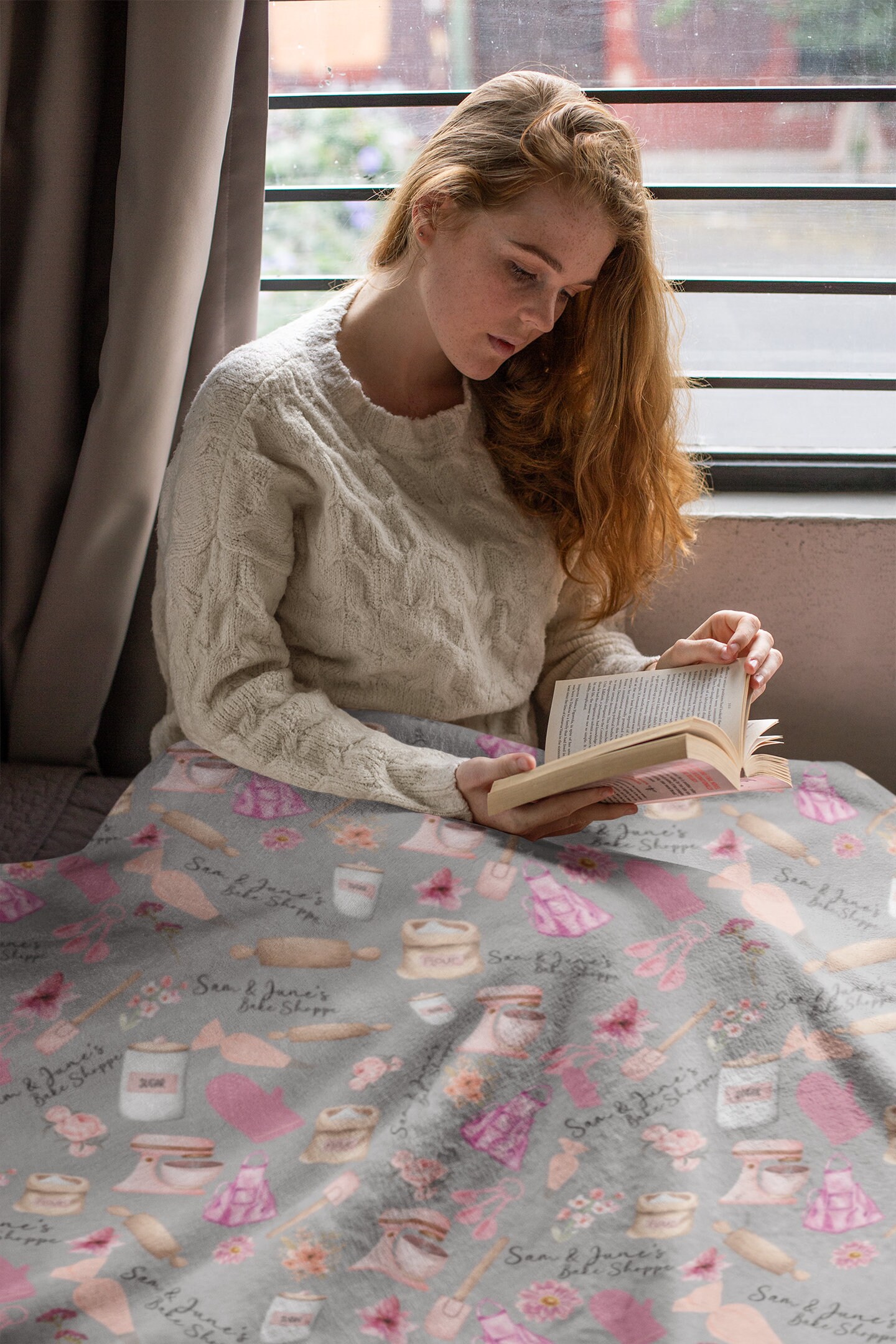 Personalized Baker Blanket, Personalized Baker Logo Blanket