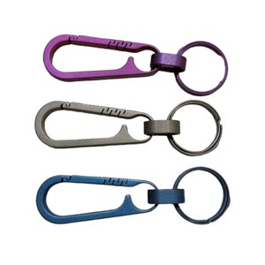 Titanium Carabiner Snap Spring Hook Clip, EDC Keychain, Key Ring Purple  Anodize