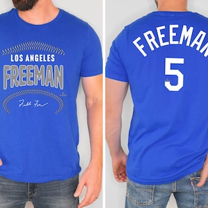 Nike Men's Los Angeles Dodgers Freddie Freeman #5 Blue T-Shirt