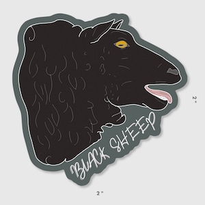 Black Sheep Vinyl Sticker | Unique Waterproof Sticker for Laptops, Water Bottles & Journals | Rebellious Outcast Aesthetic