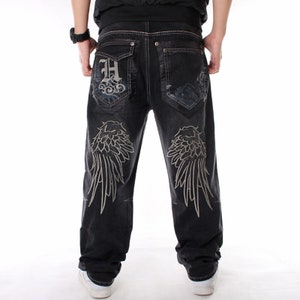 Hombres Streetwear Baggy Jeans Pantalones Cross Hip Hop Hombres Pantalones  Vaqueros Sueltos Mujeres Oversize Boyfriend Jeans