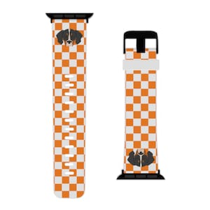 Tennessee Vols Watch Band, TN Vols Football, Orange and White Apple Watch Band, Game Day Accessories, Apple Watch Band for Men, Vols Smokey
