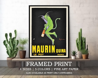 Maurin Quina Le Puy Liqueur Green Devil Drink Cappiello Vintage