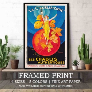 La Chablisienne Framed or Unframed Fine Art Print // Vintage French Wine / Champagne Advert Poster // Kitchen Bar Food Drink Home Decor Gift