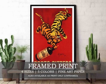 Porto Pitters Framed or Unframed Fine Art Print // Vintage Tiger Portuguese Port Wine Alcohol Ad Poster // Kitchen Bar Drink Home Decor Gift