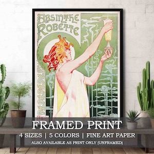 Absinth Robette Fine Art Print mit oder ohne Rahmen // Vintage Poster von Henri Privat-Livemont // Kitchen Drink Home Decor Geschenk