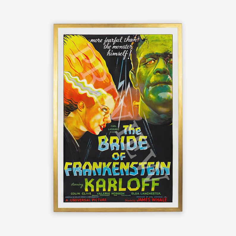 Bride of Frankenstein Movie Poster Framed or Unframed Fine Wall Art ...