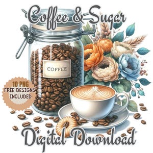 Clipart di caffè dell'acquerello, clipart di bevande al caffè, amante del caffè PNG. Barista. Clipart di zucchero Png, clipart dolci, clipart di cibo e cucina.