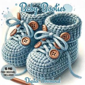 Adorable clipart de chaussons de bébé, clipart chaussures bébé, faire-part de baby shower, cadeau de baby shower, clipart chambre d'enfant. PNG nouveau-né. Vêtements de bébé