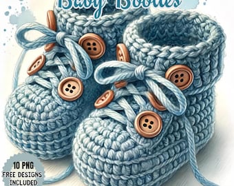 Adorable Baby Booties Clipart , Baby Shoes Clipart, Baby Shower Annoucements, Baby Shower Gift, Nursery Clipart. Newborn PNG. Baby Clothes