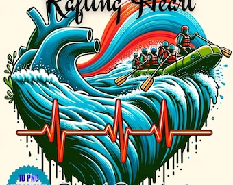 Rafting Clipart: Watercolor River Sports PNG (Digital Download)