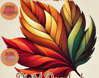 Aquarell Herbstlaub Clipart: 48 Herbst Designs (digitaler Download)