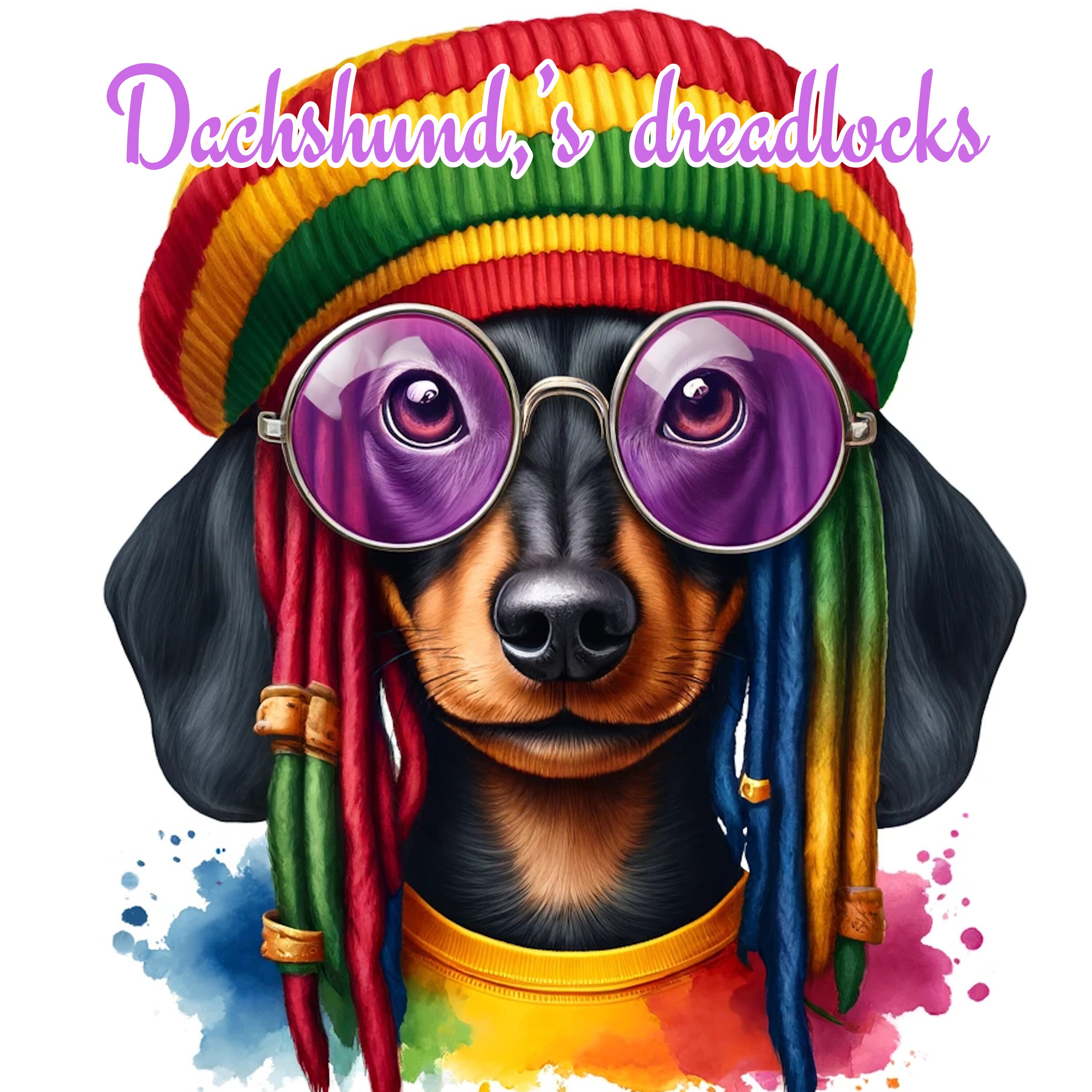 Cute Rastsa Rasta Dog Cartoon